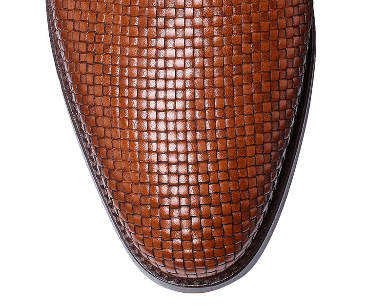 Tan Braided Leather Forst Loafers