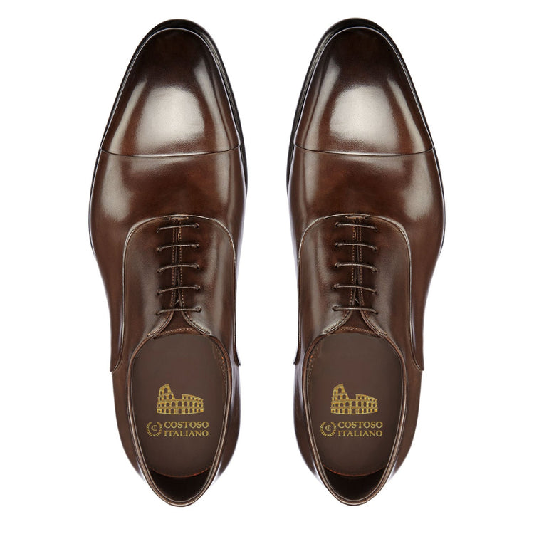 Brown Leather Woodford Balmoral Toe Cap Oxfords - Formal Shoes