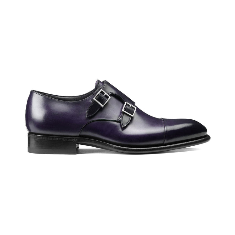 Height Increasing Purple Leather Castle Monk Straps