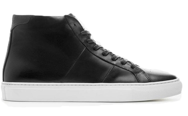 Height Increasing Black Leather Coleman Sneaker Boots