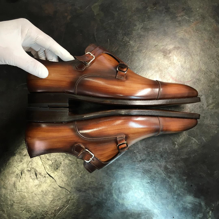 Tan Leather Aubonne Double Monk Straps