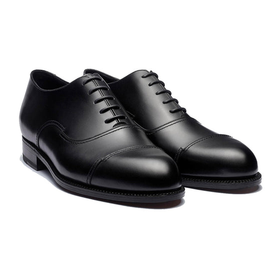 Height Increasing Black Leather Broxtowe Balmoral Oxfords