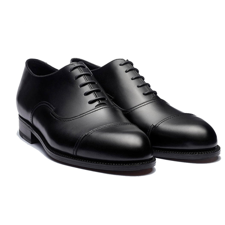 Height Increasing Black Leather Broxtowe Balmoral Oxfords