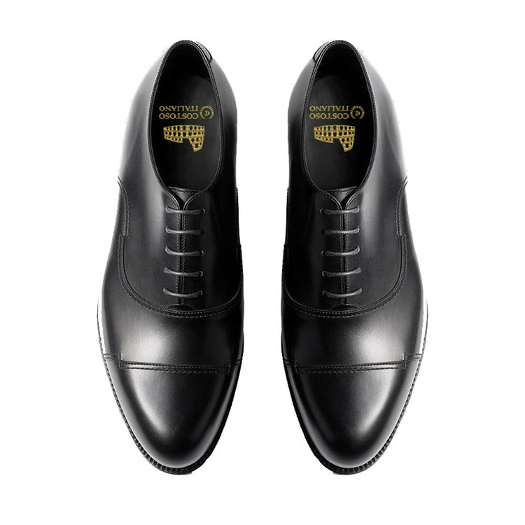 Flat Feet Shoes - Black Leather Broxtowe Balmoral Oxfords with Arch Support