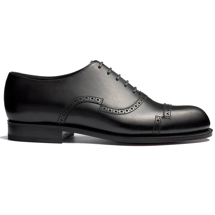 Flat Feet Shoes - Black Leather Broxtowe Brogue Oxfords with Arch Support