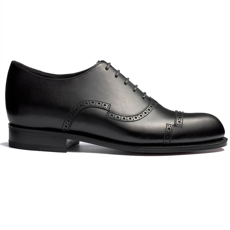 Height Increasing Black Leather Broxtowe Brogue Oxfords