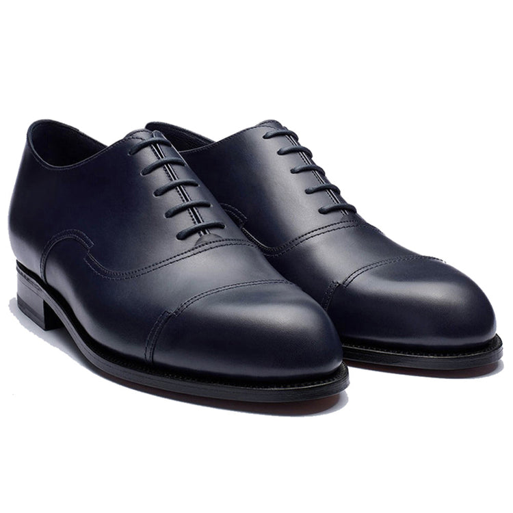 Height Increasing Navy Blue Leather Broxtowe Balmoral Oxfords
