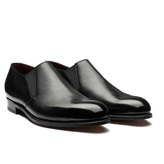 Flat Feet Shoes - Black Leather Worthing Loafers with Arch Support