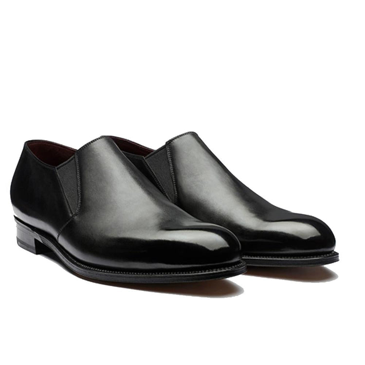 Flat Feet Shoes - Black Leather Worthing Loafers with Arch Support