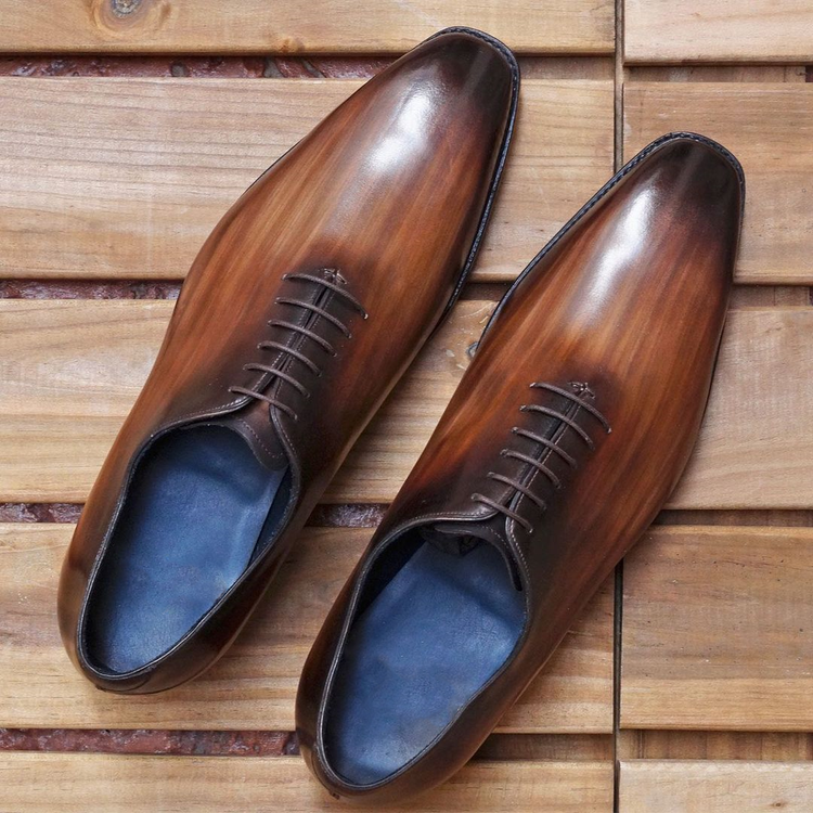 Tan Leather Geneva Whole Cut Oxfords - Formal Shoes