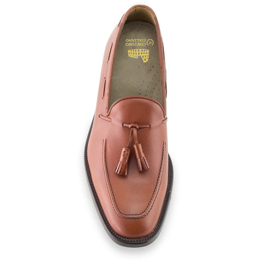 Height Increasing Tan Leather Stanley Tassel Loafers
