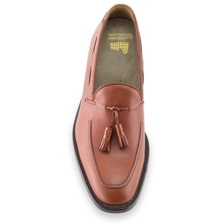 Height Increasing Tan Leather Stanley Tassel Loafers