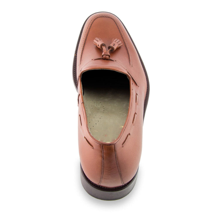 Height Increasing Tan Leather Stanley Tassel Loafers